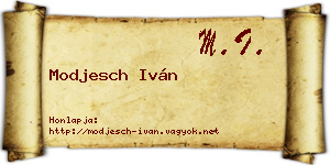 Modjesch Iván névjegykártya
