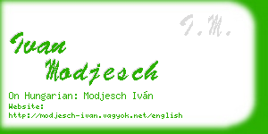 ivan modjesch business card